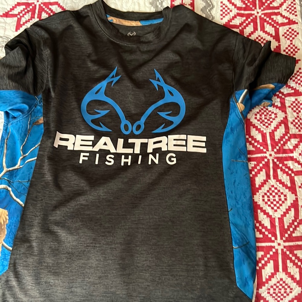 Blue and Black RealTree Fishing shirt